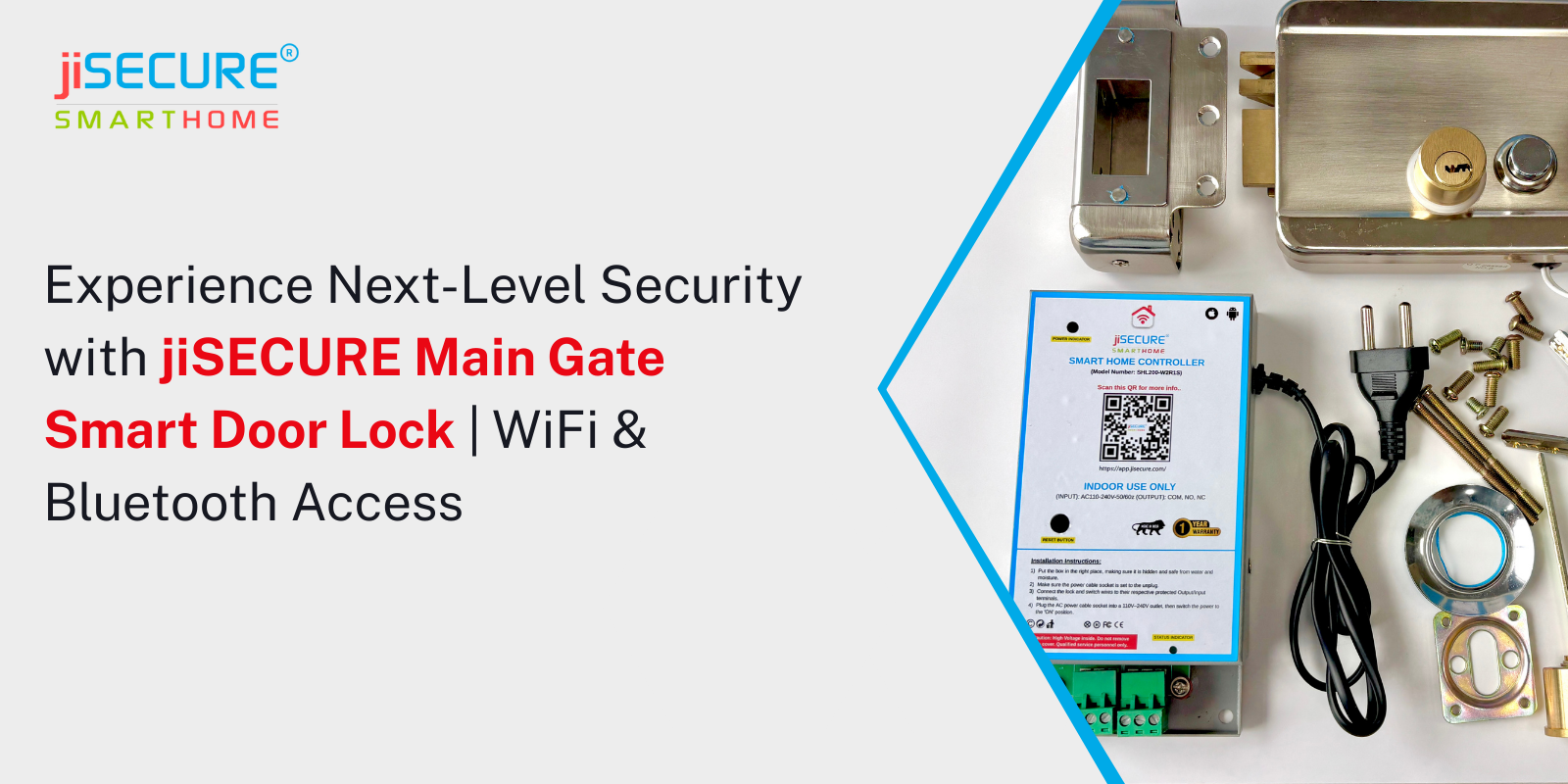 Experience Next-Level Security with jiSECURE Main Gate Smart Door Lock | WiFi & Bluetooth Access